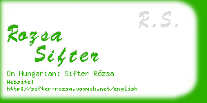 rozsa sifter business card